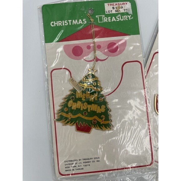 3 Vintage JC Penny Ornaments in Original Packaging Christmas Tree Metal - Picture 2 of 5